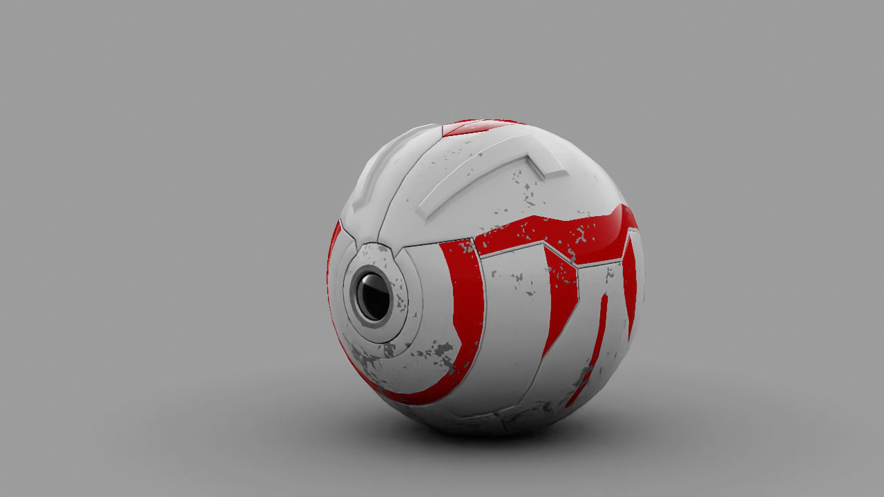 Ball robot rigged - animated character 3D model_3