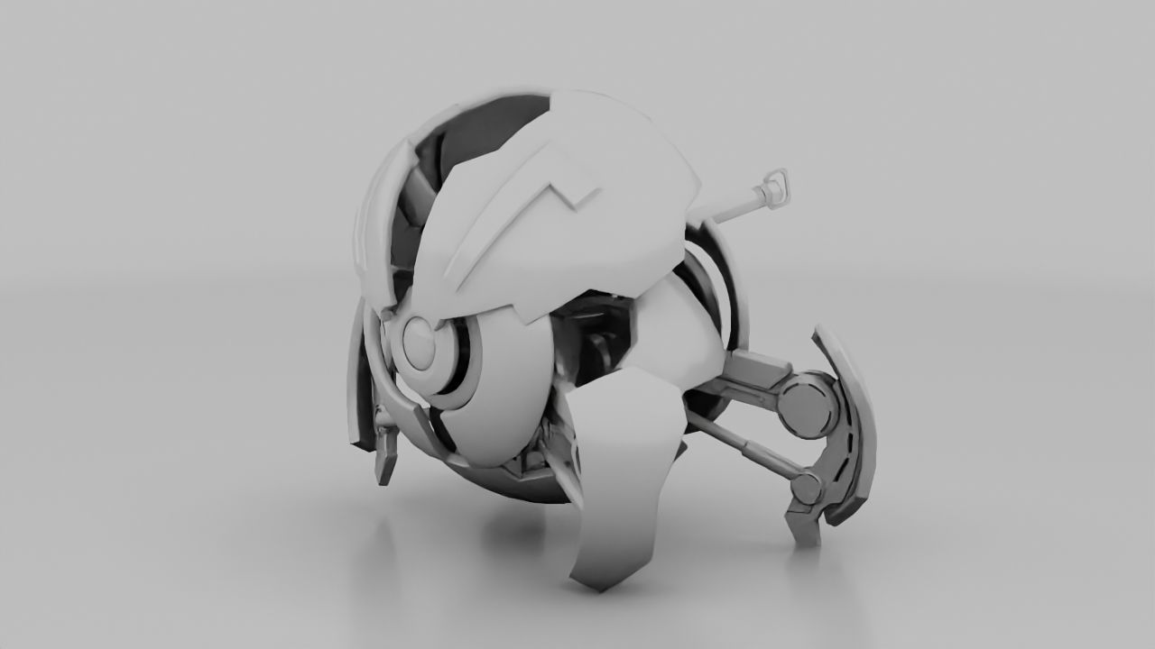 Ball robot rigged - animated character 3D model_17