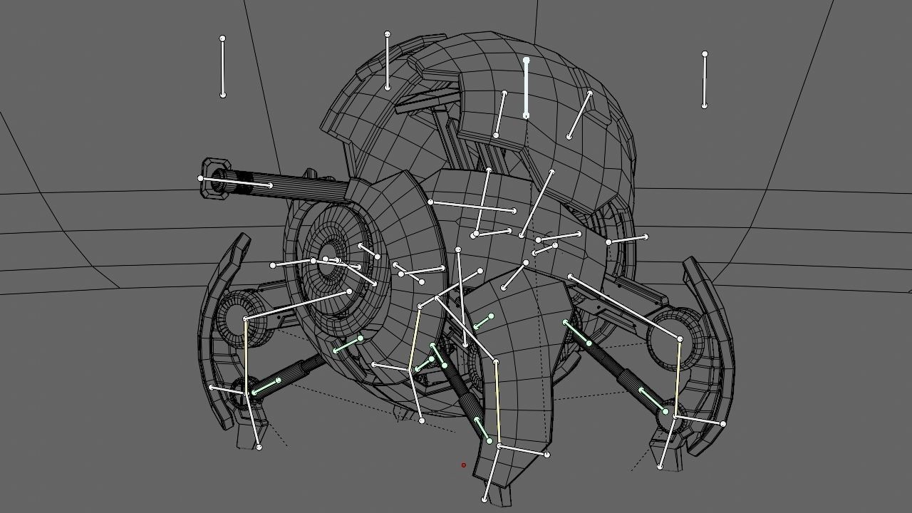 Ball robot rigged - animated character 3D model_24