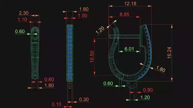 Latch Back Earrings with link for 1 00 mm diameter gemstones 