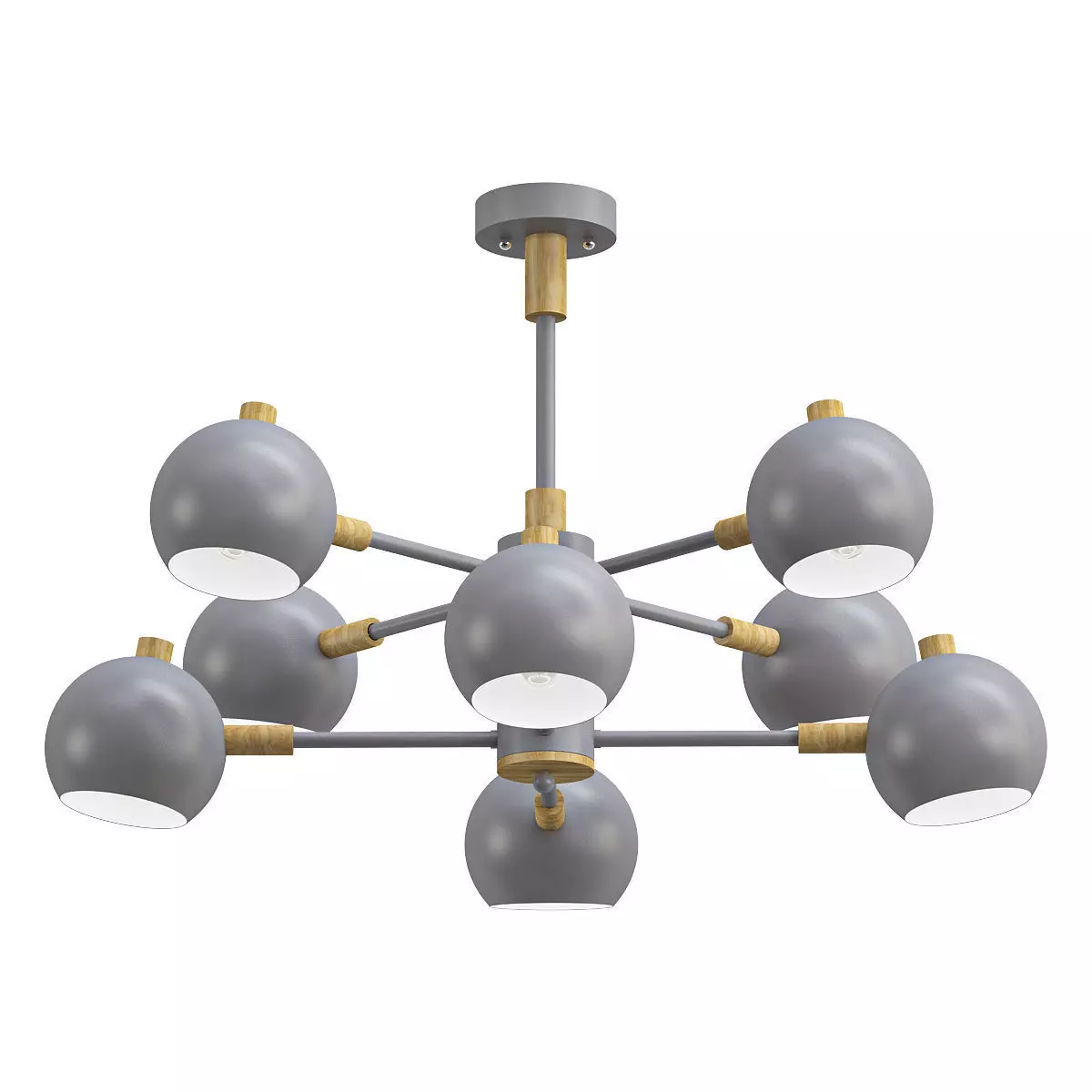 svenn chandelier with six lights gold 3D model_0