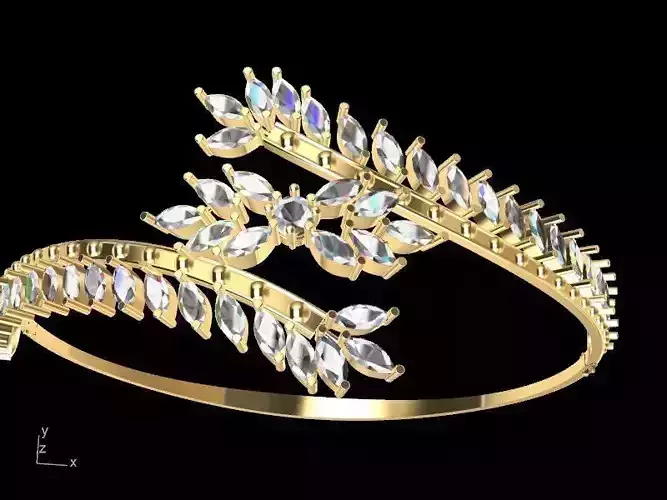 Flower marquise diamond bracelet stl verified 