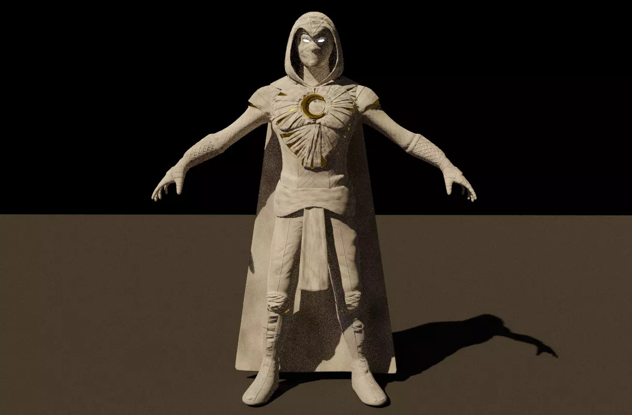 Moon Knight low poly Low-poly 3D model_0