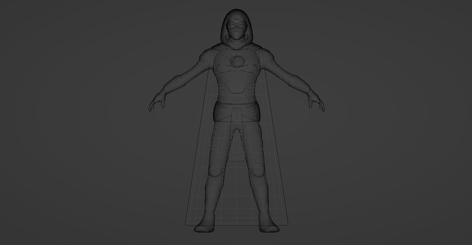 Moon Knight low poly Low-poly 3D model_5