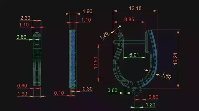 Latch Back Earrings with link for 1 10 mm diameter gemstones