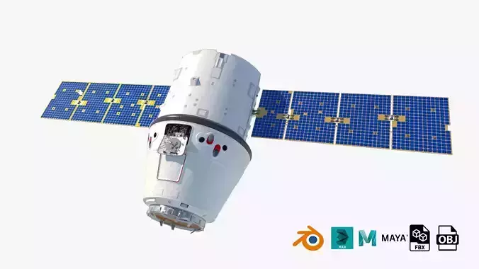 Common Satellite Low-poly 3D model