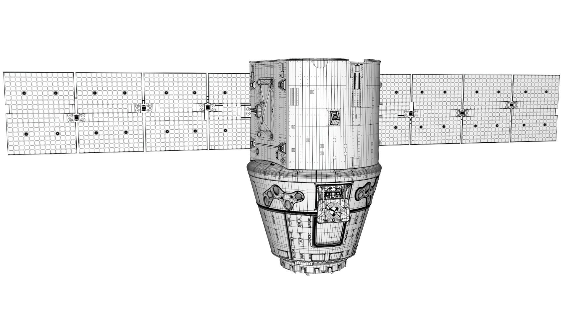 Common Satellite Low-poly 3D model_7
