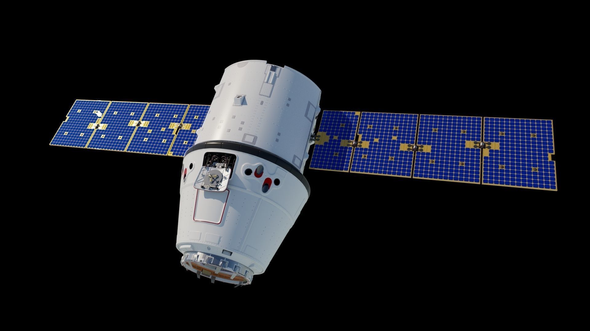 Common Satellite Low-poly 3D model_1