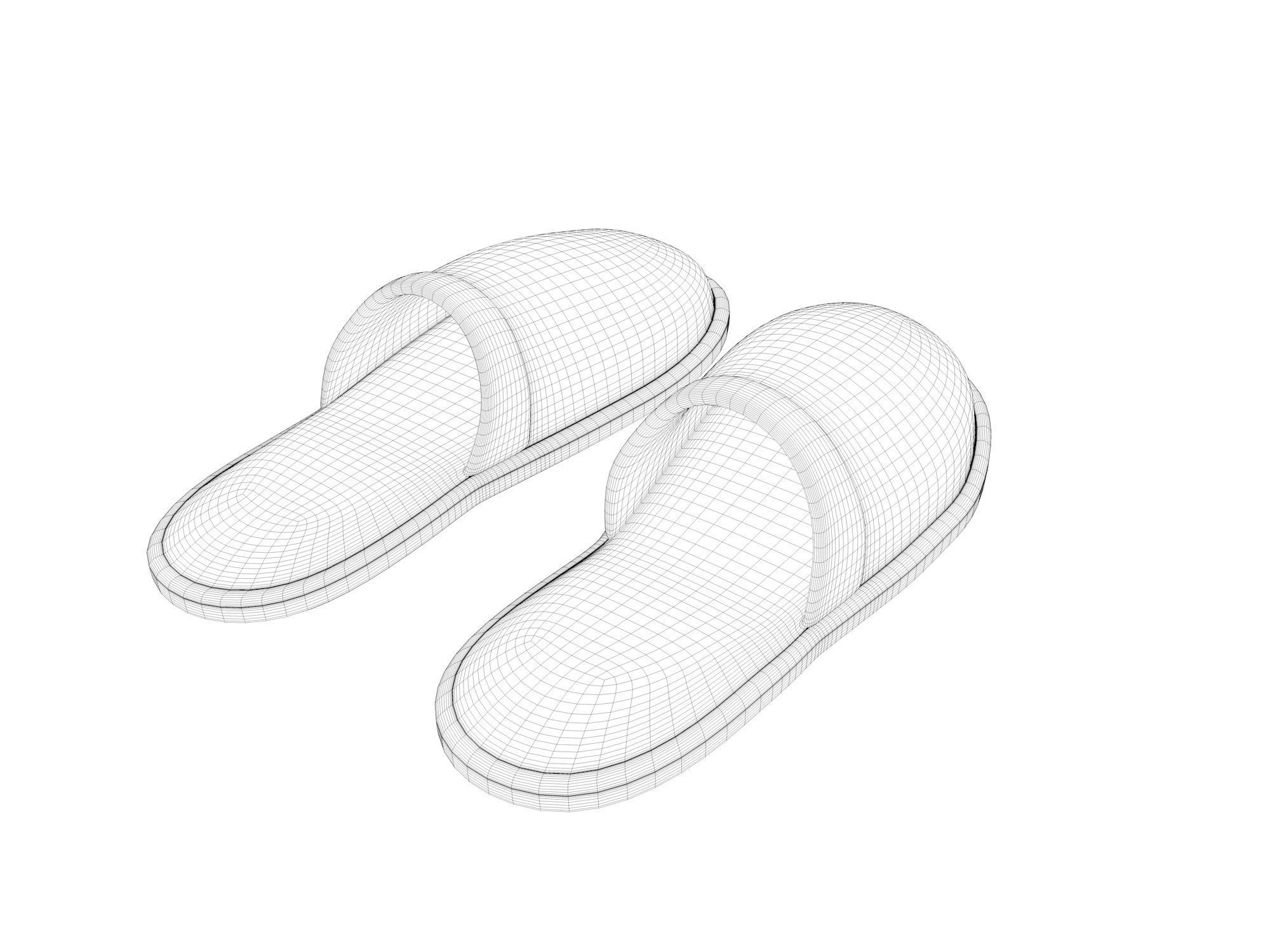 Slippers leopard 3D model_7