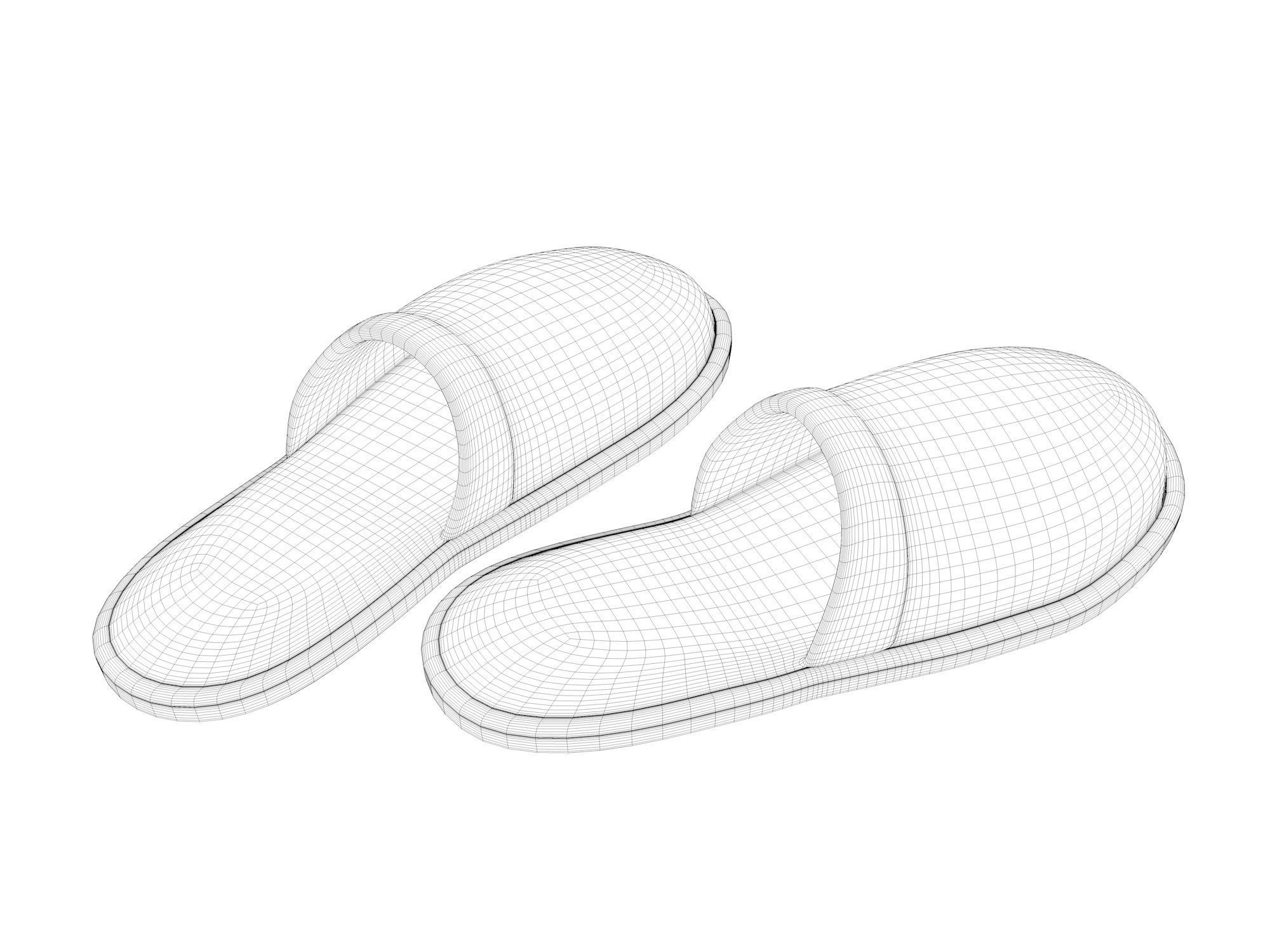 Slippers leopard 3D model_6