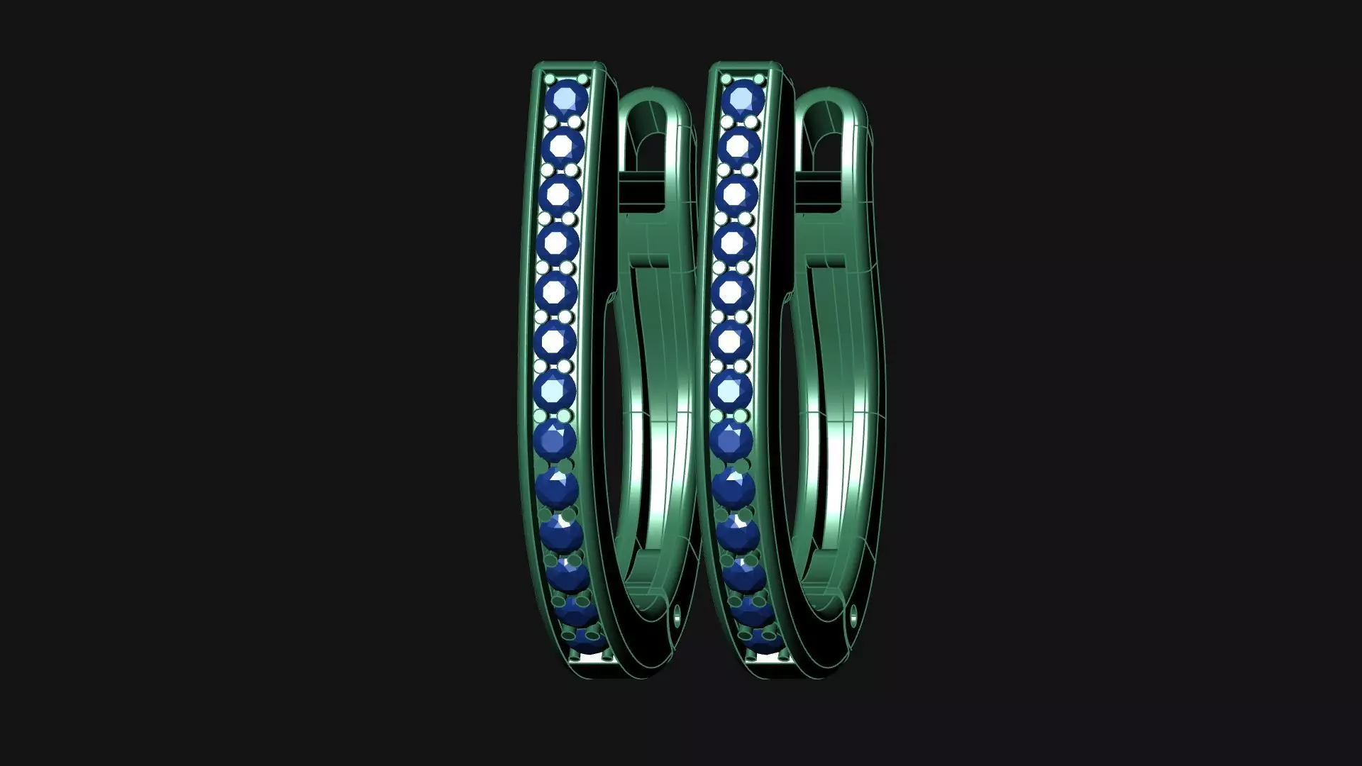 Latch Back Earrings for 1 20mm diameter gemstones 3D print model