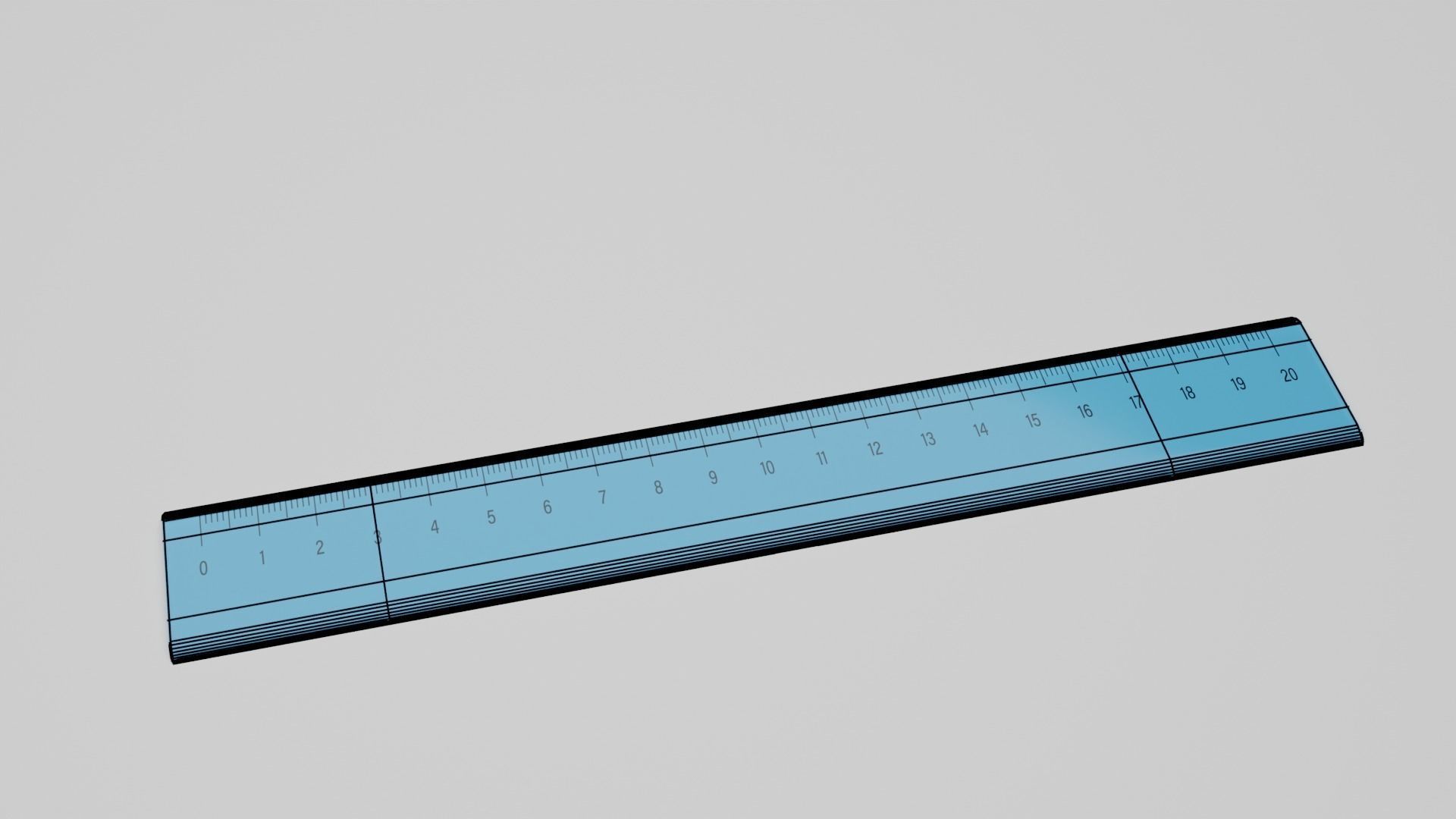 Metric Ruler 20 cm  3D model_2