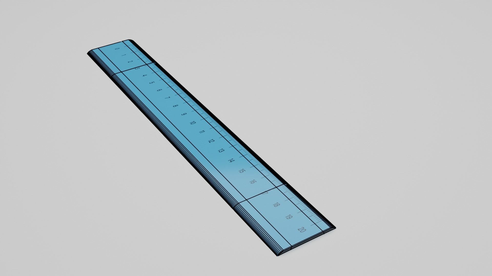 Metric Ruler 20 cm  3D model_3