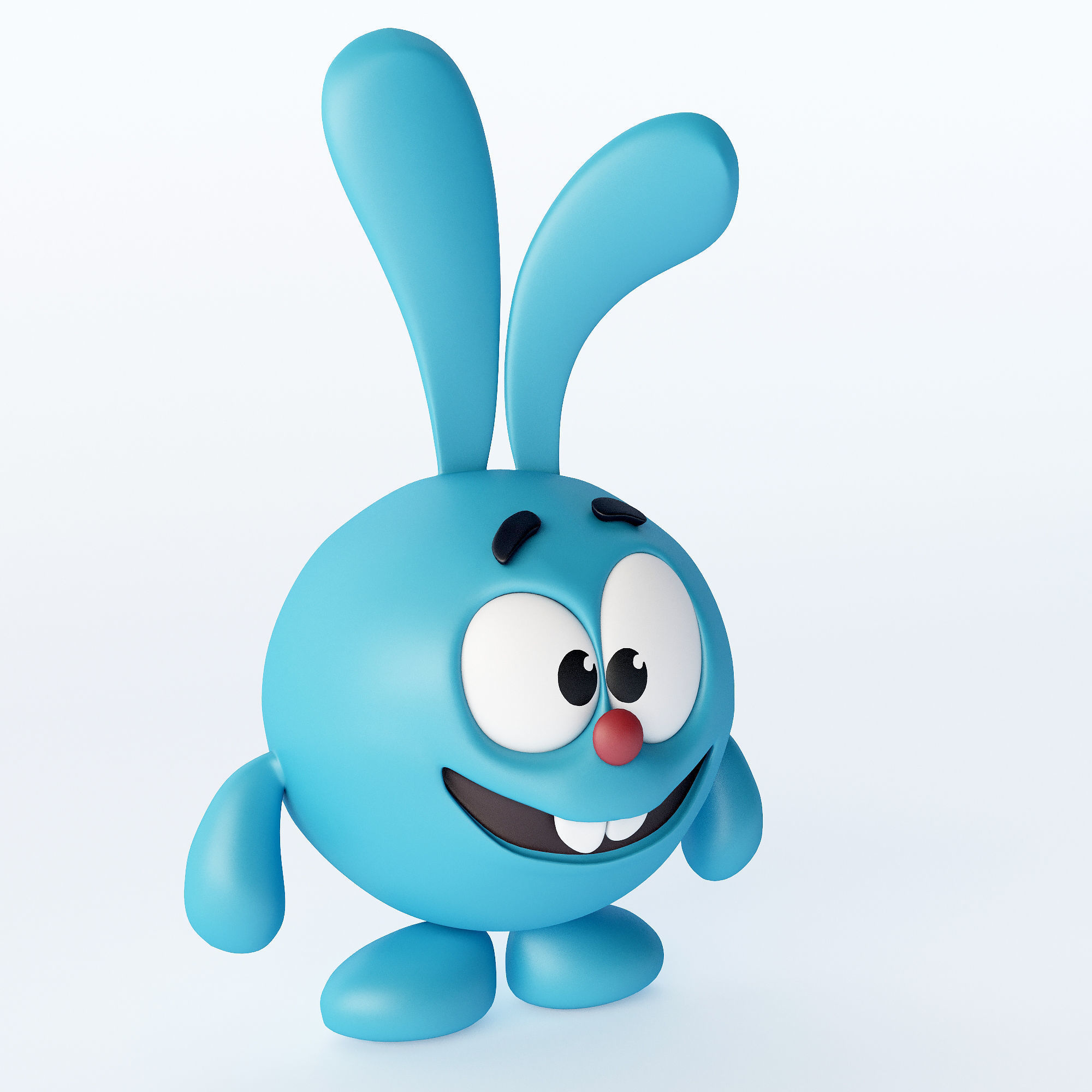 Toy rabbit-like character in Kikoriki - Krash 3D model_1