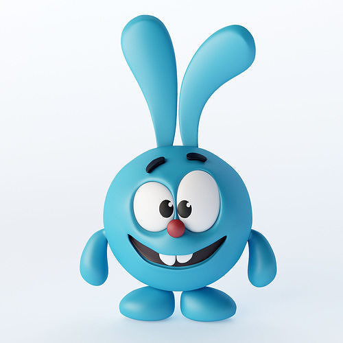 Toy rabbit-like character in Kikoriki - Krash 3D model