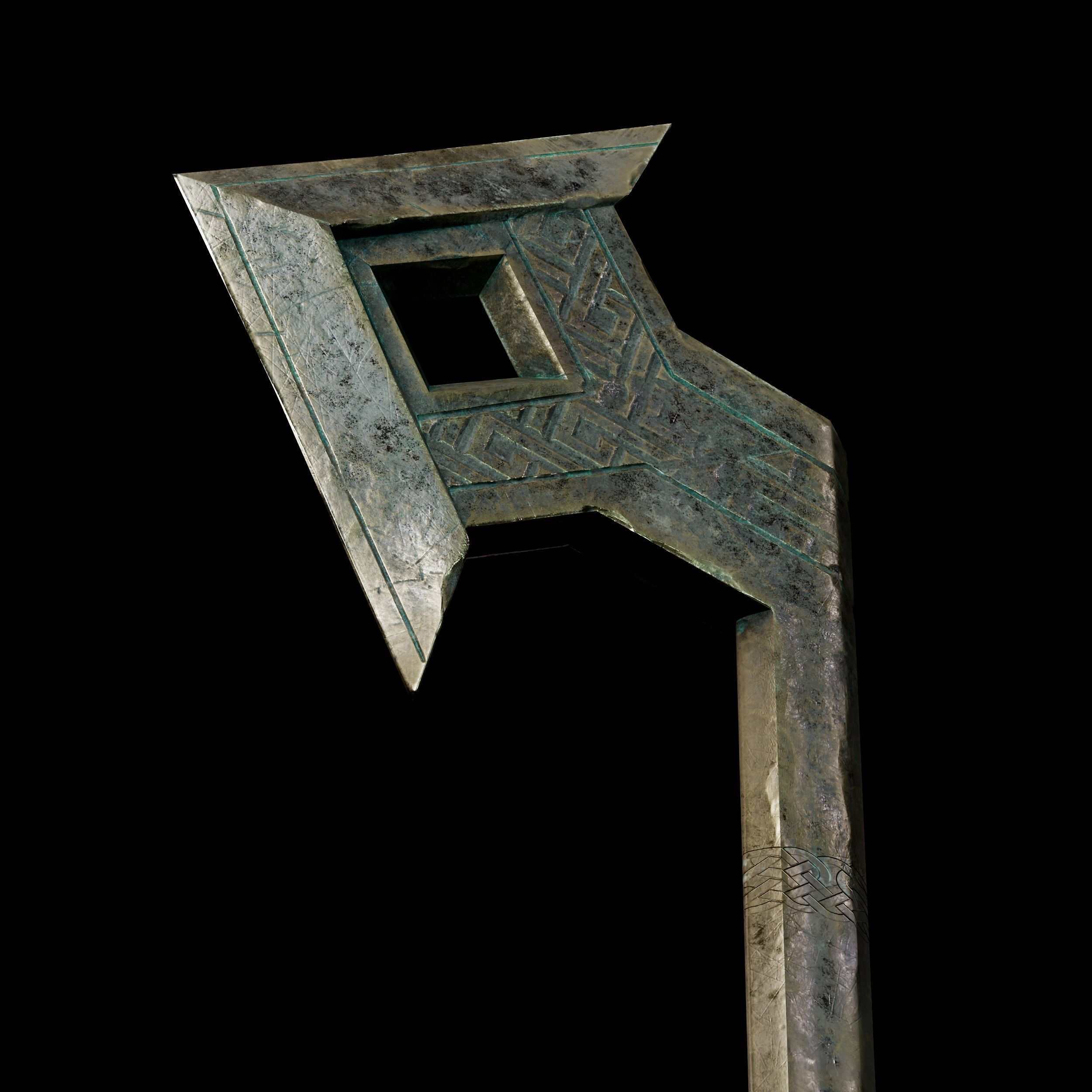 14 Dwarn weapon with Base mesh Low-poly 3D model_31