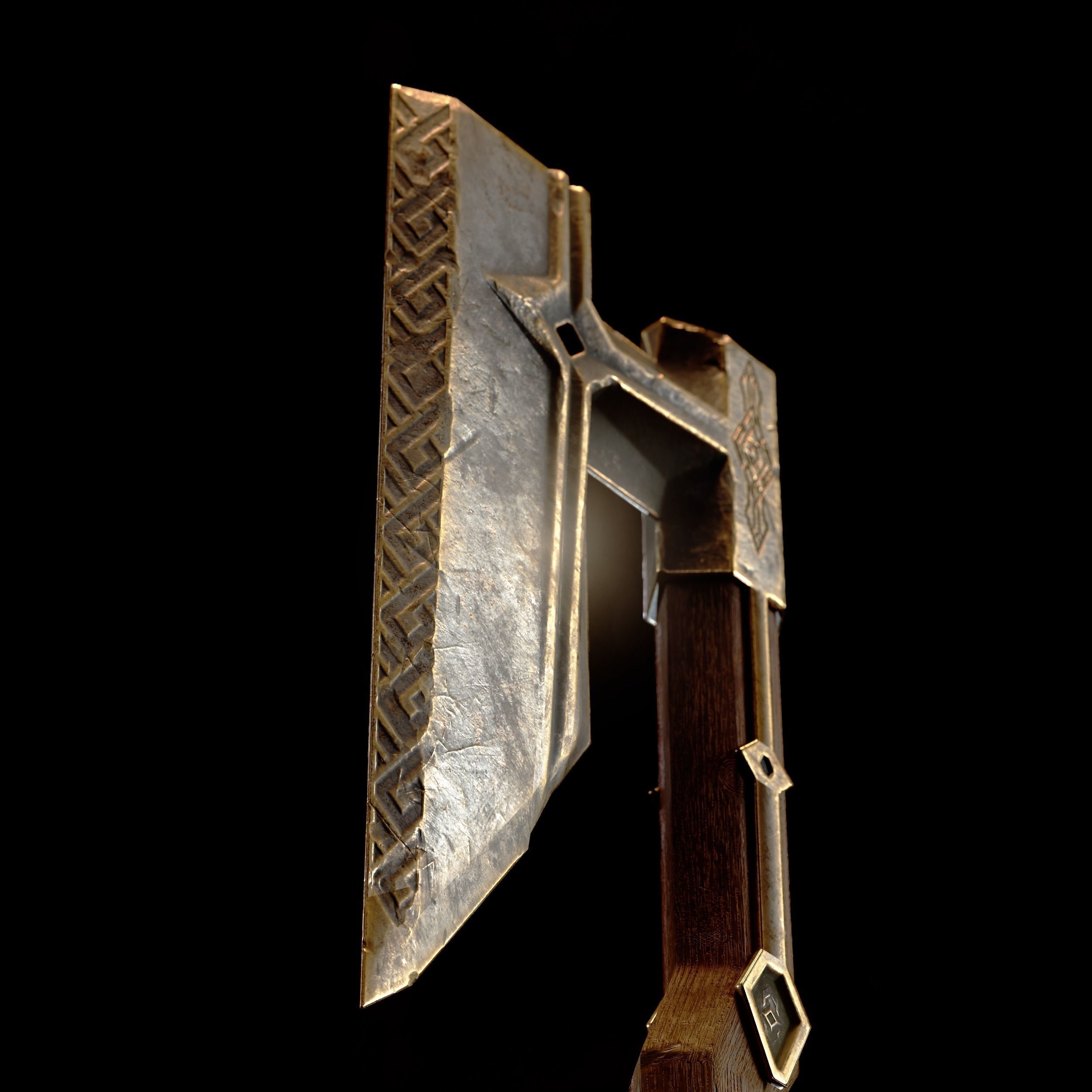 14 Dwarn weapon with Base mesh Low-poly 3D model_30