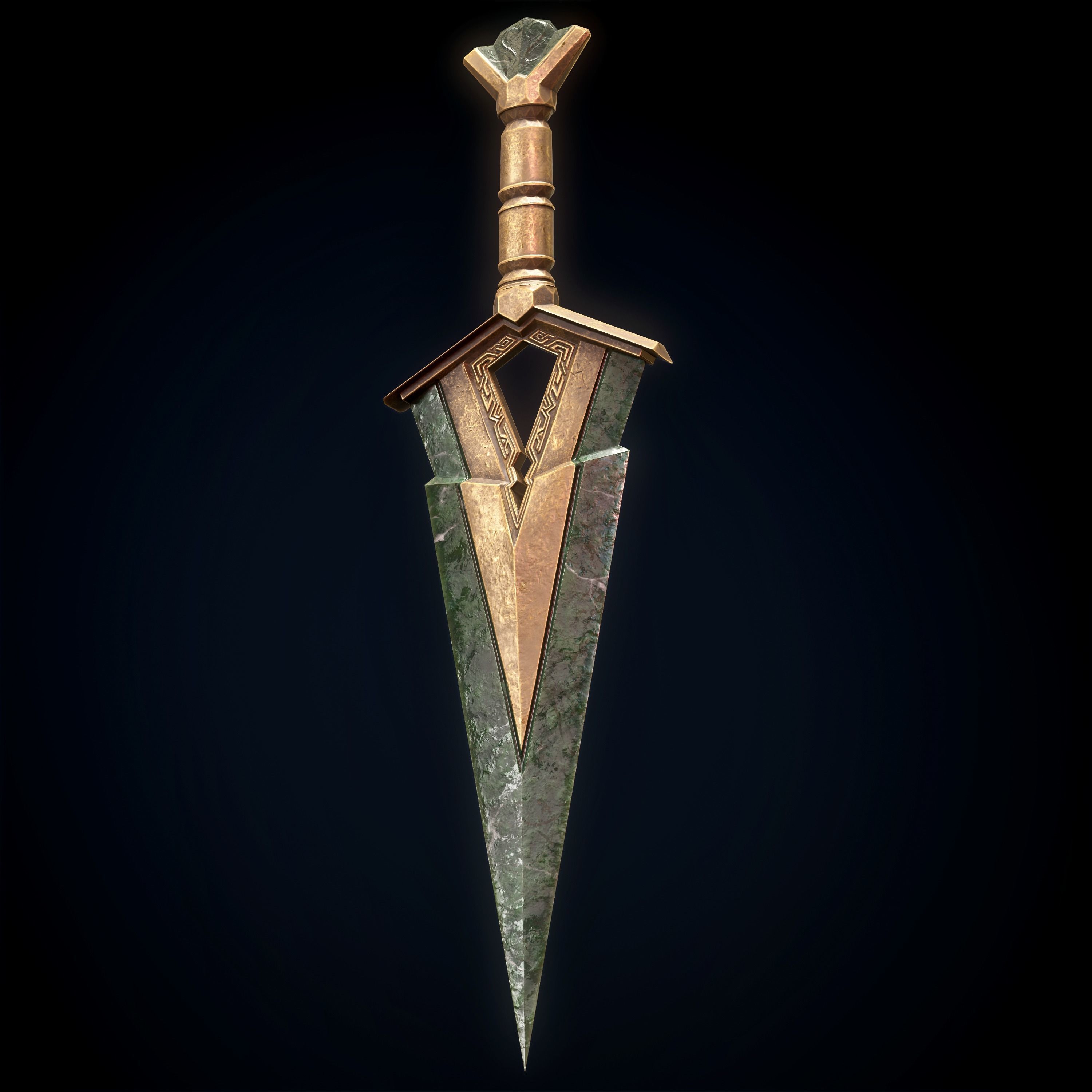 14 Dwarn weapon with Base mesh Low-poly 3D model_33