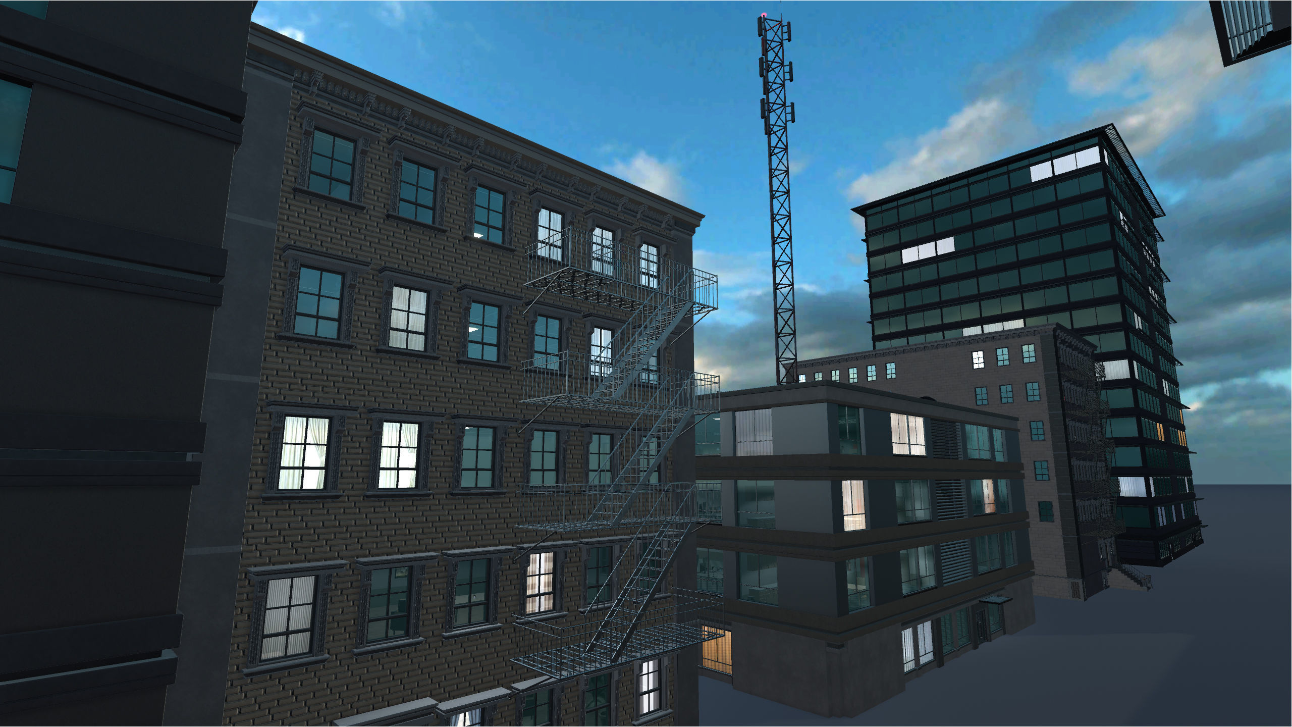 Big Building Pack with interiors Low-poly 3D model_7