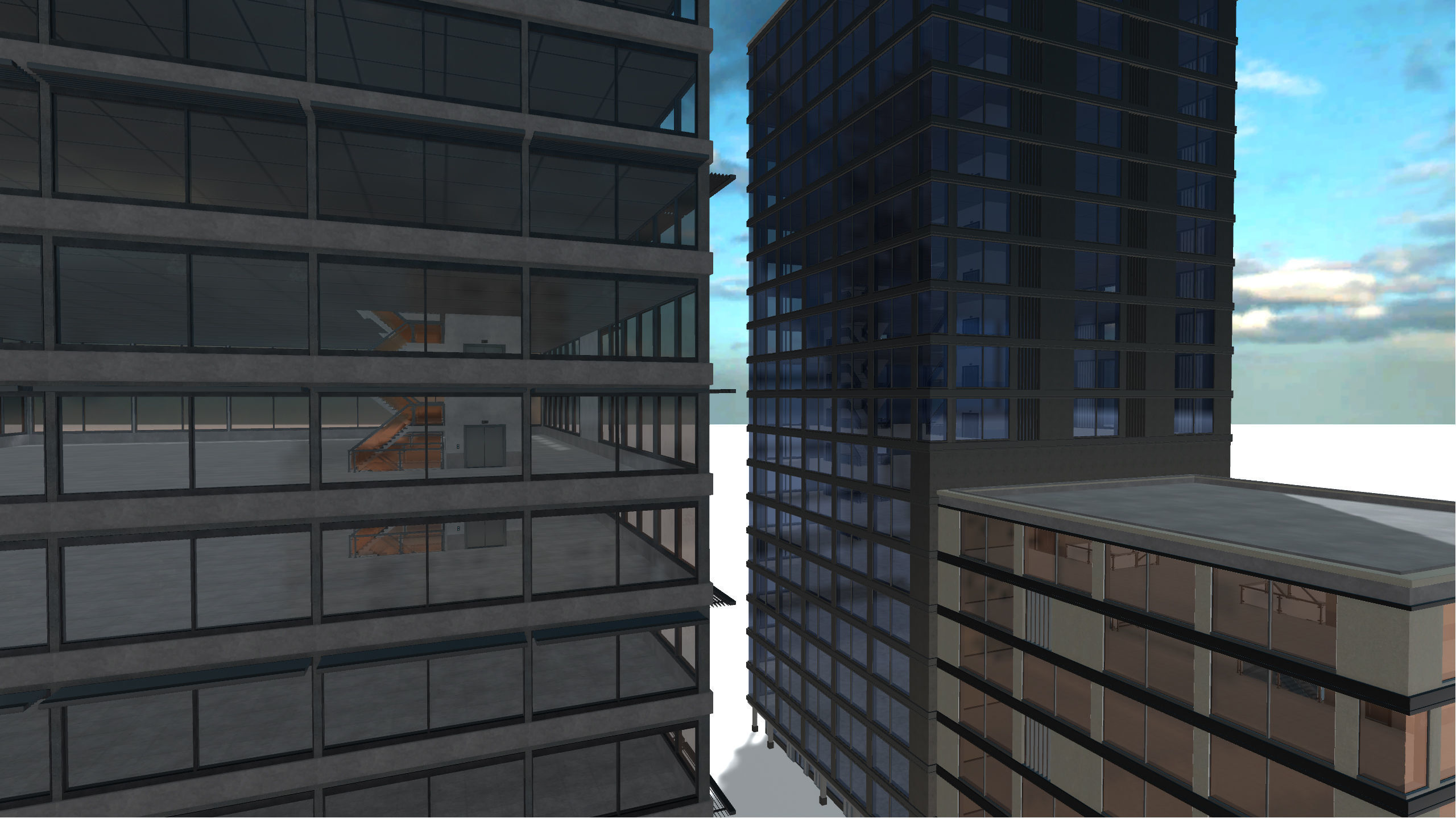 Big Building Pack with interiors Low-poly 3D model_16