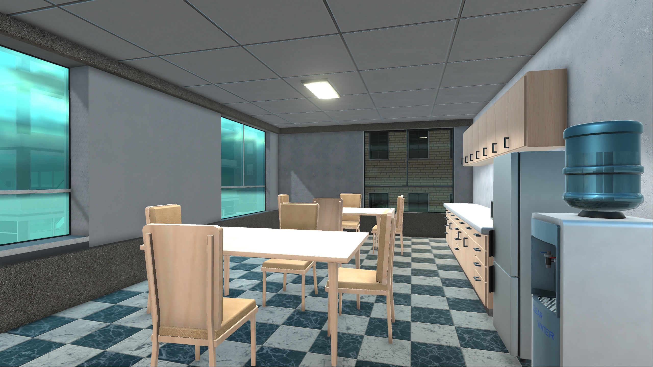 Big Building Pack with interiors Low-poly 3D model_9