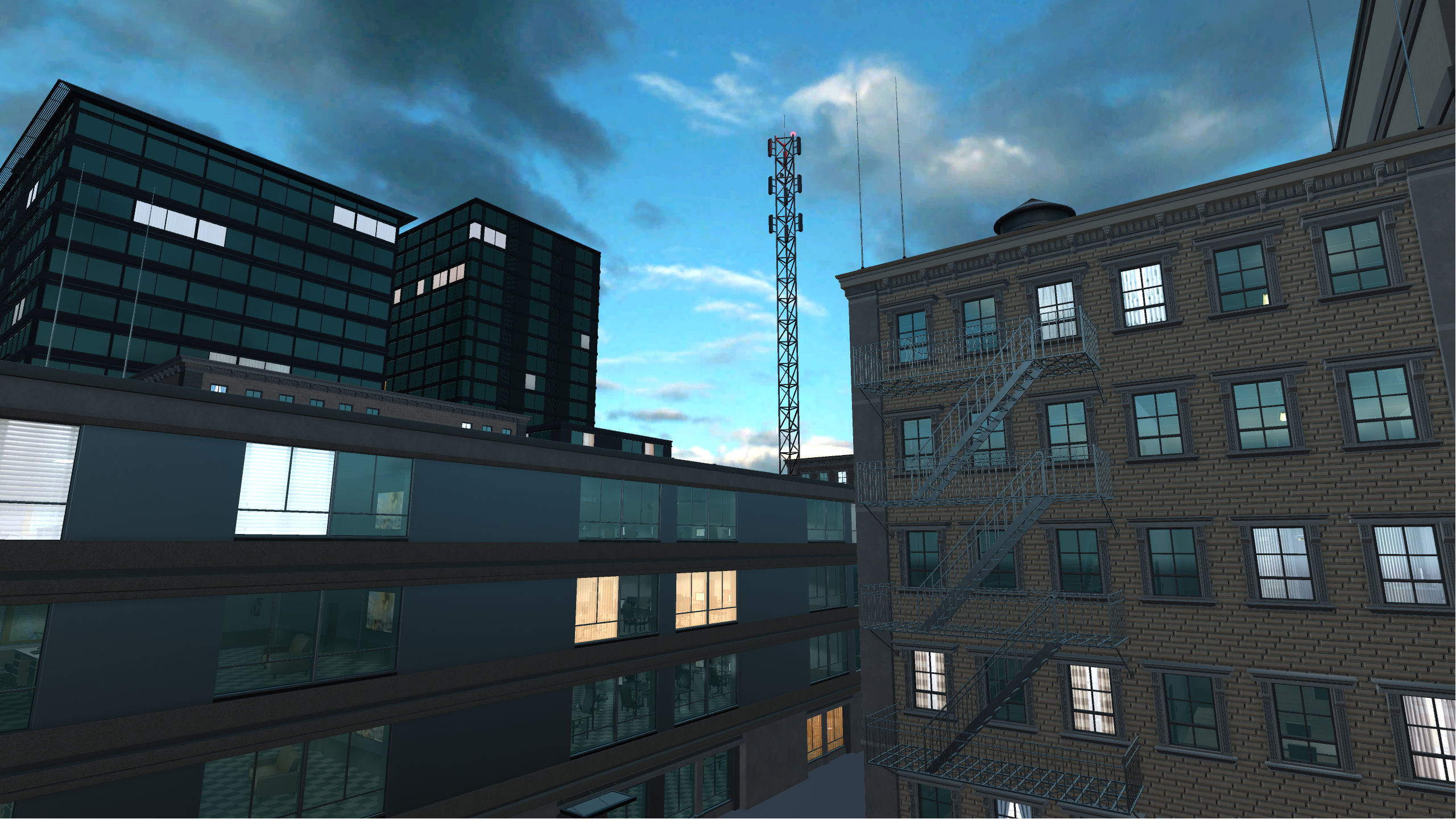 Big Building Pack with interiors Low-poly 3D model_18