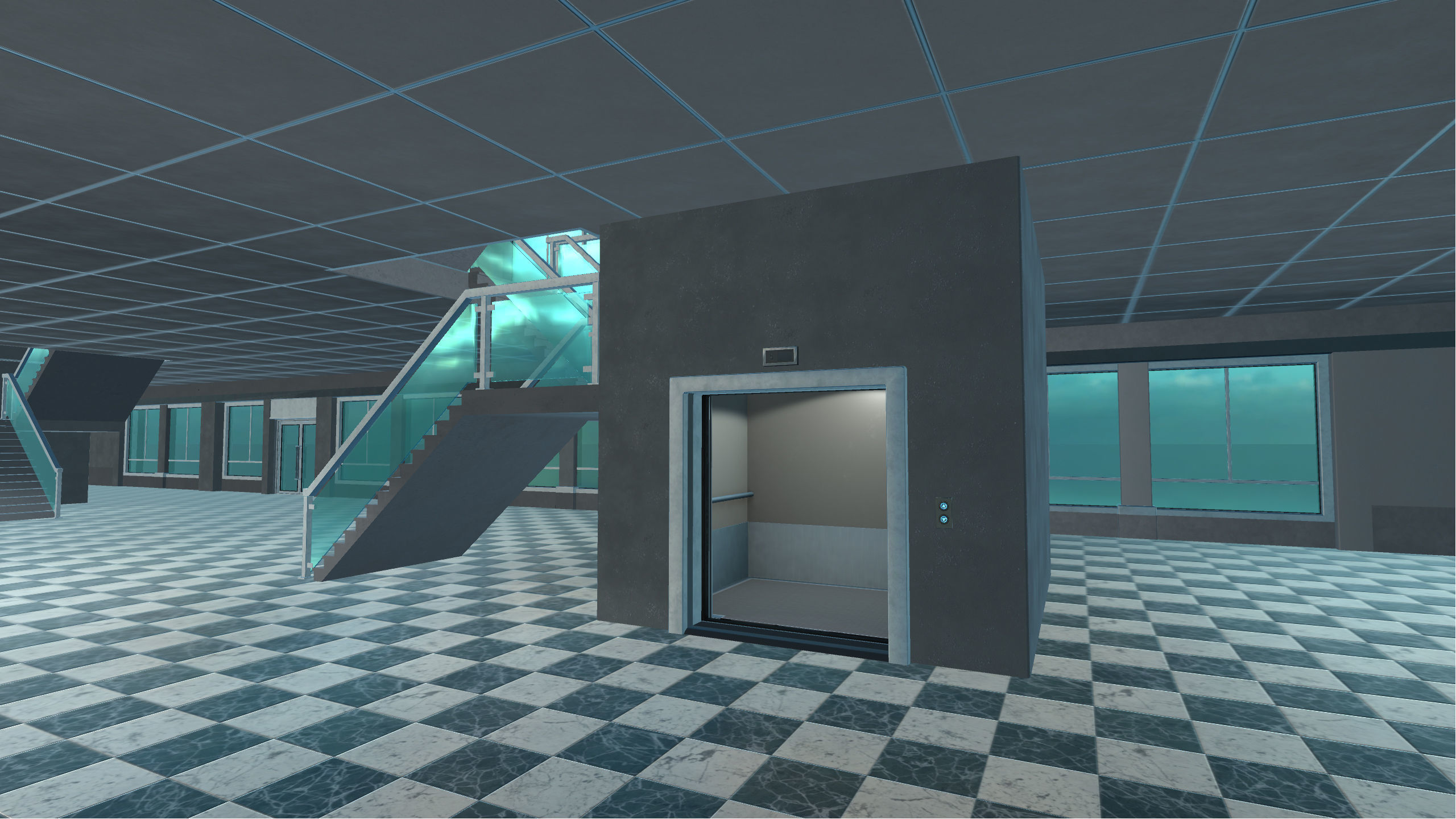 Big Building Pack with interiors Low-poly 3D model_14