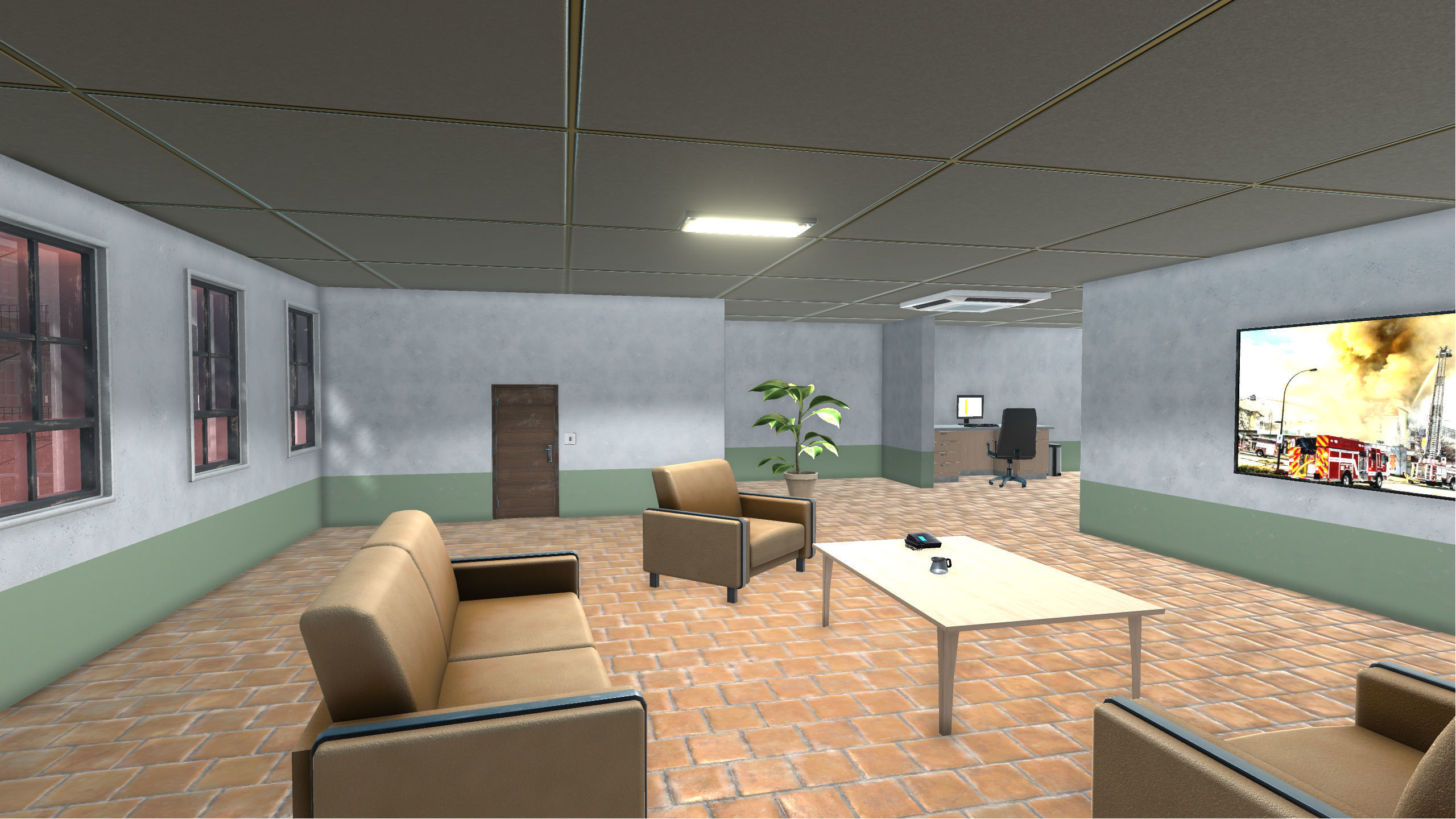 Big Building Pack with interiors Low-poly 3D model_10