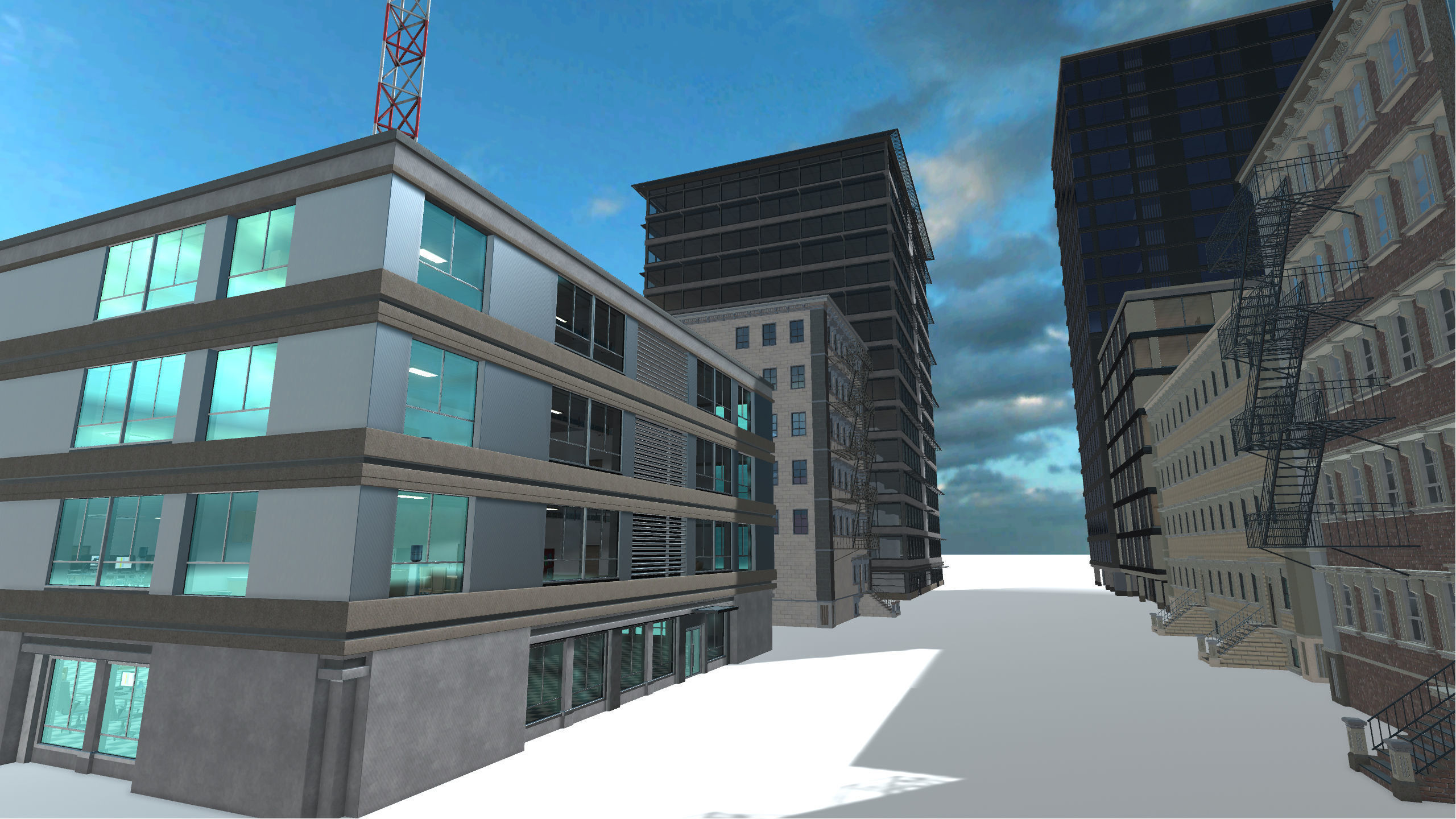 Big Building Pack with interiors Low-poly 3D model_3