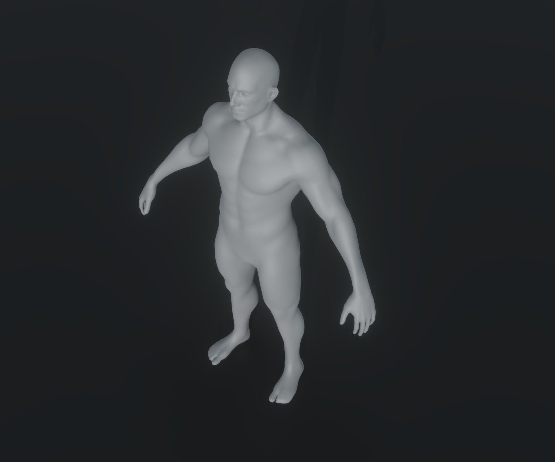 Male and Female Body Base Mesh Animated and Rigged 20k Polygons Low-poly 3D model_27