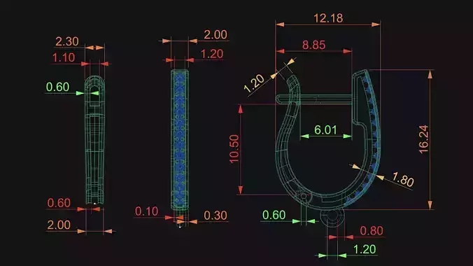Latch Back Earrings with link for 1 20mm diameter gemstones