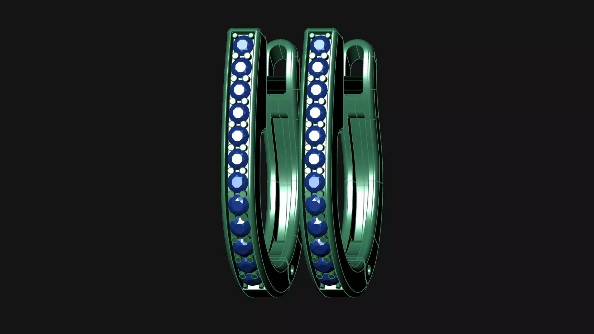 Latch Back Earrings for 1 30 mm diameter gemstones 3D print model