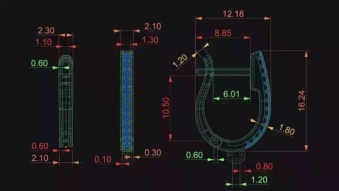 Latch Back Earrings with link for 1 30mm diameter gemstones