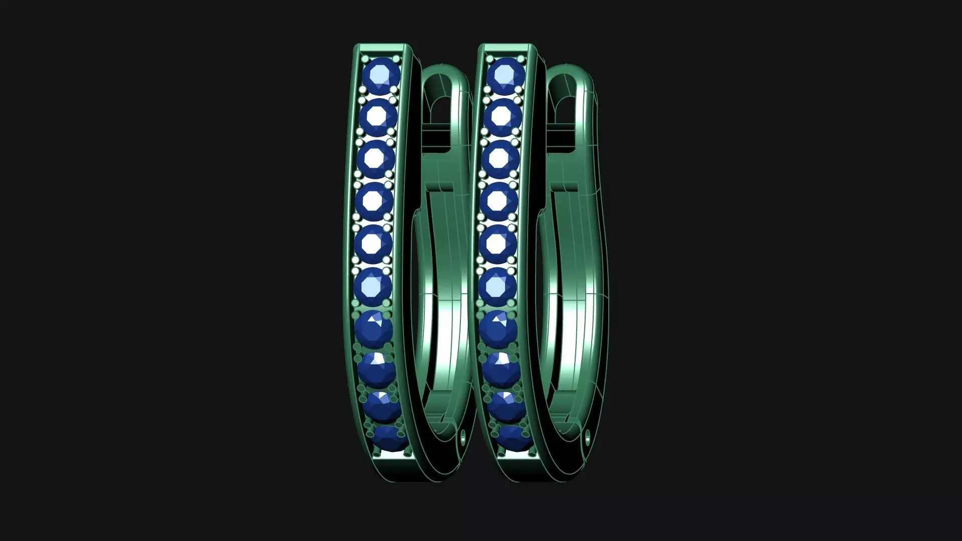 Latch Back Earrings for 1 50mm diameter gemstones 3D print model