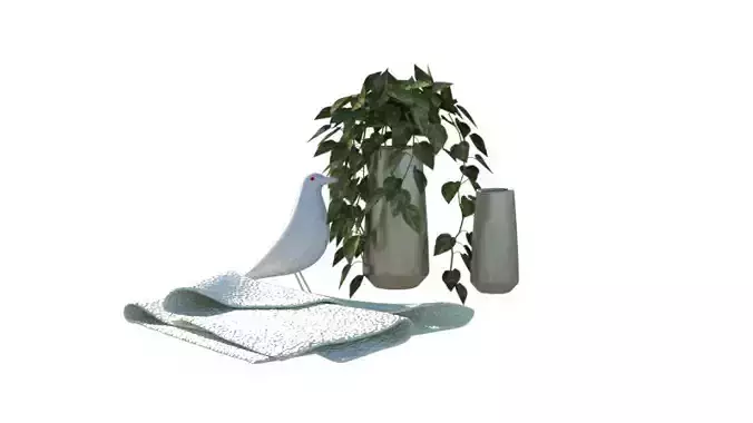 toilet acccesories  Low-poly 3D model