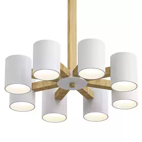 malmo wooden chandelier with six lights