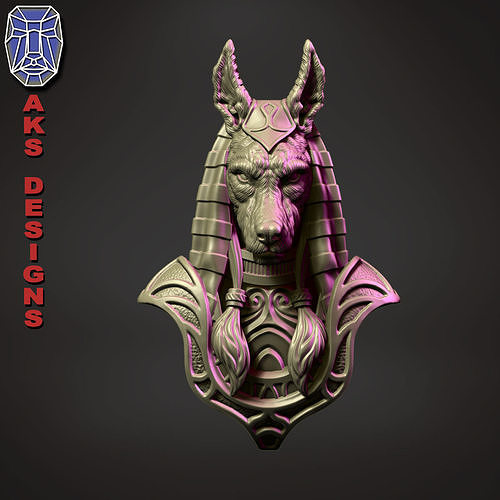 Egyptian Anubis v1 Bas relief 3D print model
