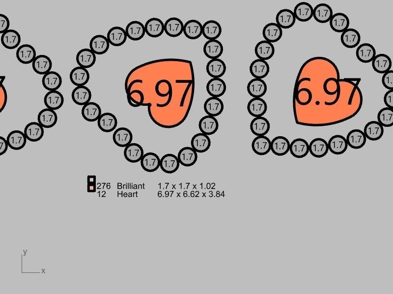 heart diamond bangle stl verified  3D print model_16