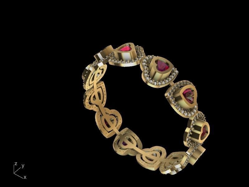 heart diamond bangle stl verified  3D print model_13