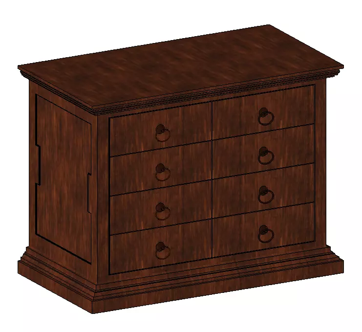 Cabinet Revit Family 3D model_0