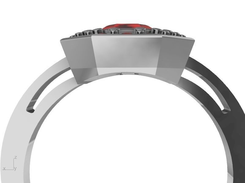 emerald halo ring 3D print model_17