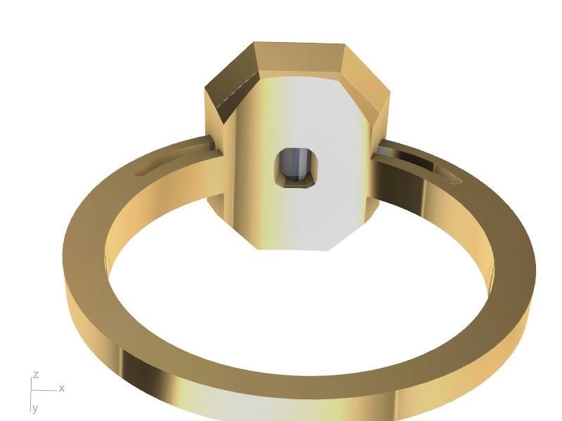 emerald halo ring 3D print model_6