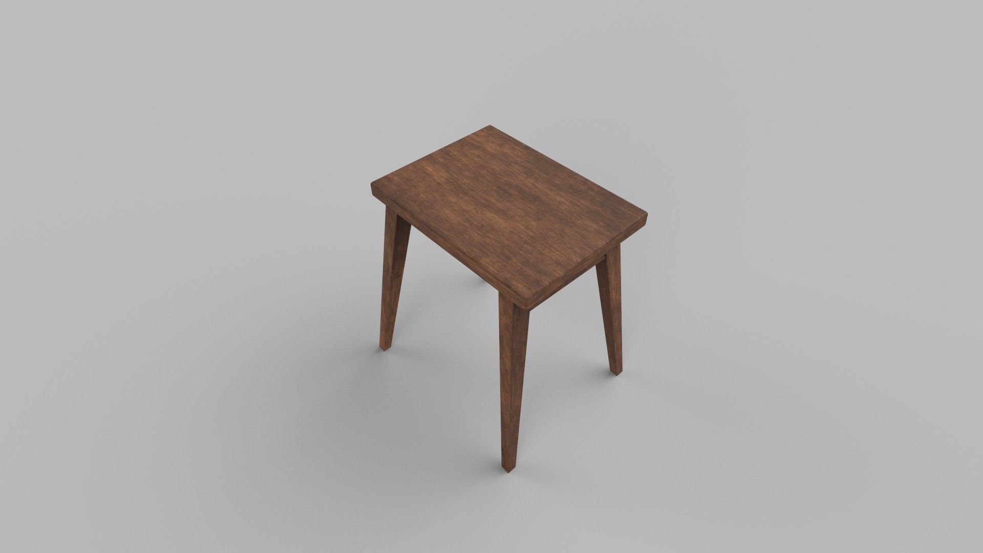 stool table with legs and wooden top Low-poly 3D model_3