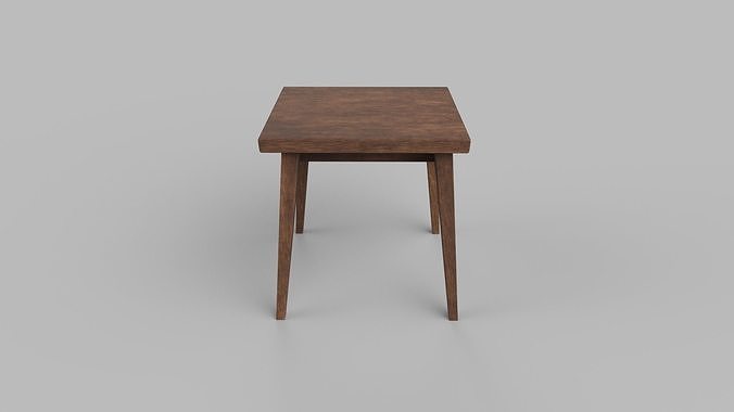 stool table with legs and wooden top Low-poly 3D model