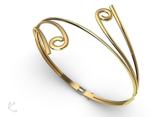 elegant gold bracelet stl verified  3D print model