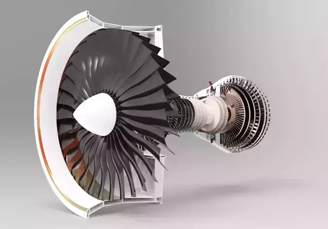 trubofan engine 3D model