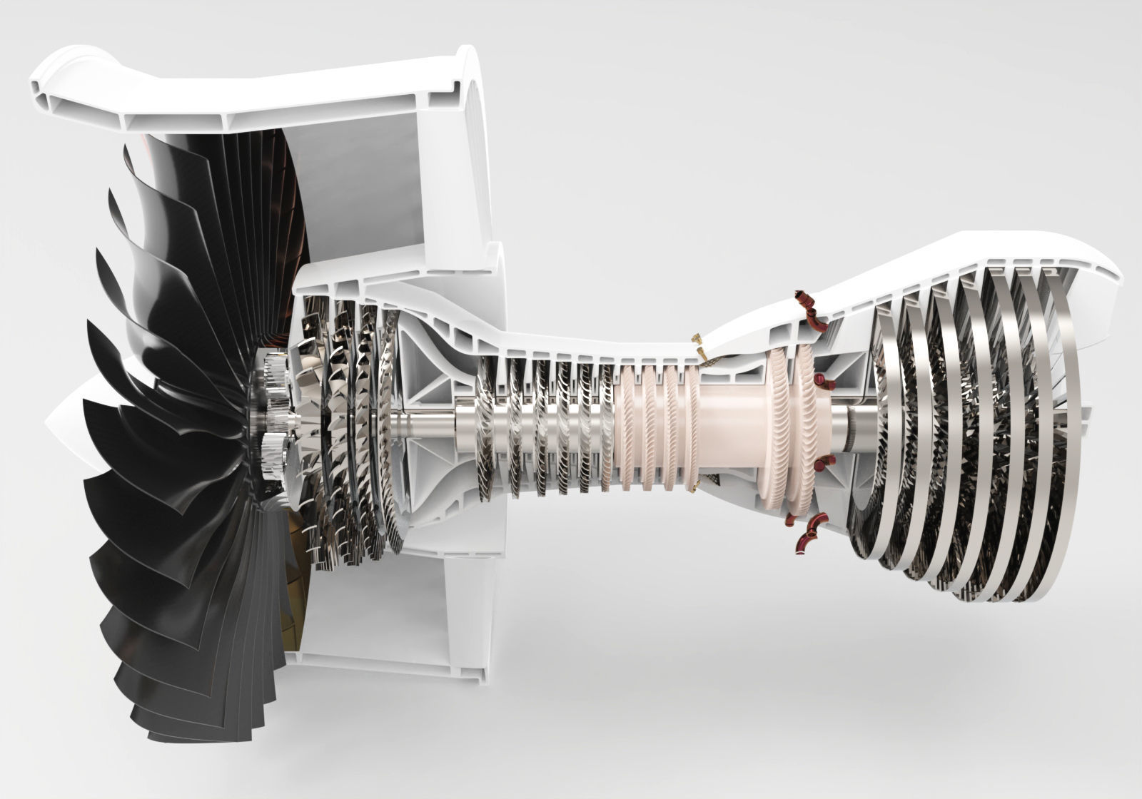 trubofan engine 3D model_1