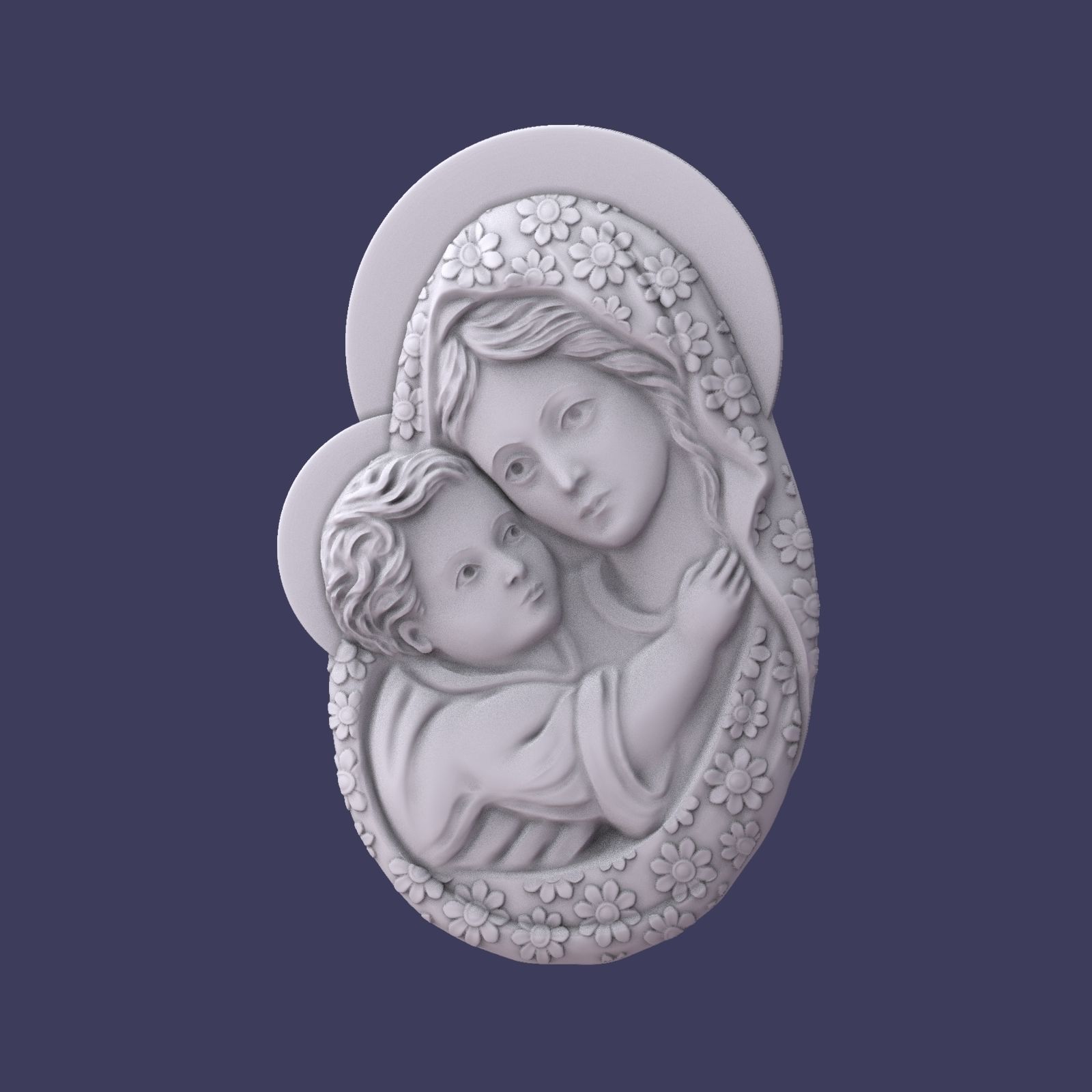 Mary with Baby Jesus 3D print model_2