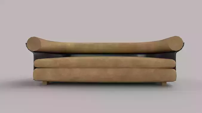 sofa realistic with curved back