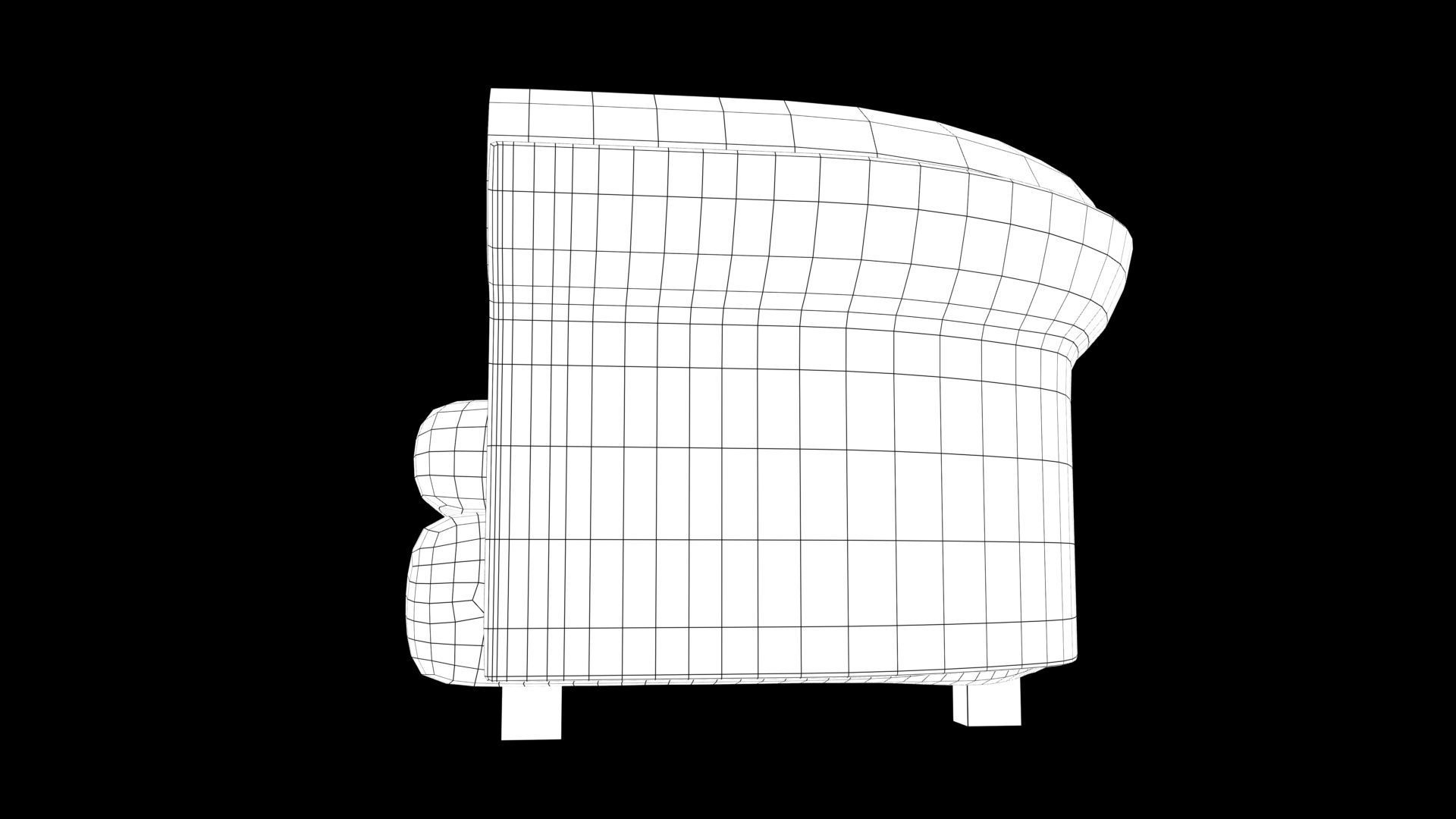 sofa realistic with curved back 3D model_7